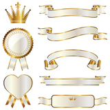 ribbon emblem set gold
