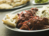Pewter+Plate+With+Meat+Phall+Fragrant+Basmati+and+Naan