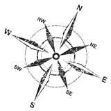 Black+and+white+distressed+compass+rose%2C+vector+illustration