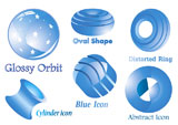 Abstract+blue+and+shiny+icon+set%2C+vector+illustration