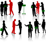 Silhouettes+of+businesspeople.+Men+and+women.+Vector.+Isolated.