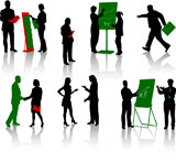 Silhouettes+of+businesspeople.+Men+and+women.+Vector.+Isolated.