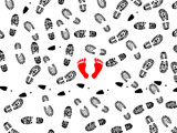 seamless+illustration+of+foot+prints+with+two+red+bootless+imprints