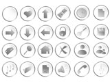 Illustration+of+different+white+round+web+buttons