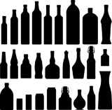 Bottles+and+jars+set+in+vector+silhouette.+Suitable+for+soda%2C+alcohol%2C+wine%2C+liquor%2C+and+water.