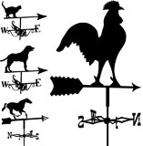 Weathervanes+and+lightning+rods+in+vector+silhouette