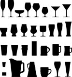 A+large+set+of+vector+silhouettes+of+alcohol+and+coffee+drink+glasses%2C+cups%2C+and+mugs.
