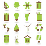 Collection+of+two+tone+eco+green+icons+with+shadow