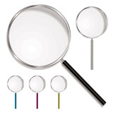 Magnifying+glass+with+plastic+handle+and+metal+rim+with+colour+variations