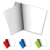 White+sticker+with+colorful+cover+page+peeled+off+with+shadow