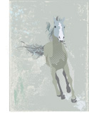 Vector+Illustration+of+a++stylized+running+horse.+Grunge+background++.++Vector+illustration.