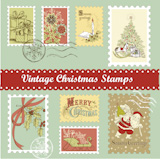 Vintage+Christmas+postage+set