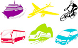 Travel+transportation+icon+set.+Vector.+Vehicles+icons