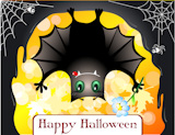 Cute bat congratulating you with halloween