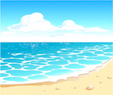 Beautiful seascape with a tropical sand beach