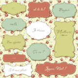 Vintage frames, seamless floral pattern as a background