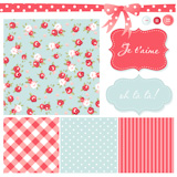 Vintage Rose Pattern, frames and cute seamless backgrounds. Ideal for printing onto fabric and paper or scrap booking.
