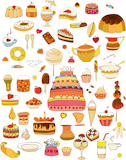 Set of vector sweets on white background