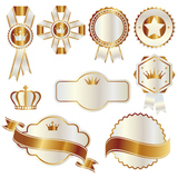 set of gold and white emblem