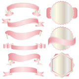 set of pink ribbon