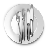 pair cutlery and disies top view