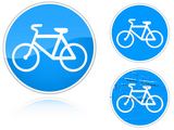 Set+of+variants+a+Bicycle+path+-+road+sign+isolated+on+white+background.+Group+of+as+fish-eye%2C+simple+and+grunge+icons+for+your+design.+Vector+illustration.