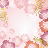 background of hibiscuses