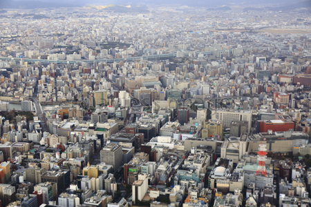 福岡市上空 商用利用可能な写真素材 イラスト素材ならストックフォトの定額制ペイレスイメージズ