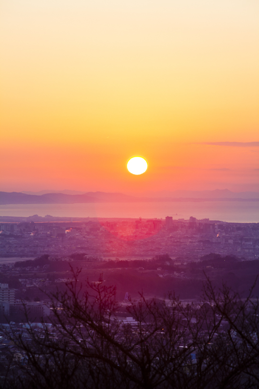 江ノ島の朝焼け、