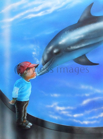 子供とイルカ 商用利用可能な写真素材 イラスト素材ならストックフォトの定額制ペイレスイメージズ