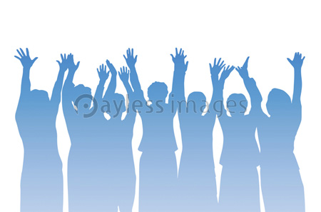 バンザイをする女性達 商用利用可能な写真素材 イラスト素材ならストックフォトの定額制ペイレスイメージズ