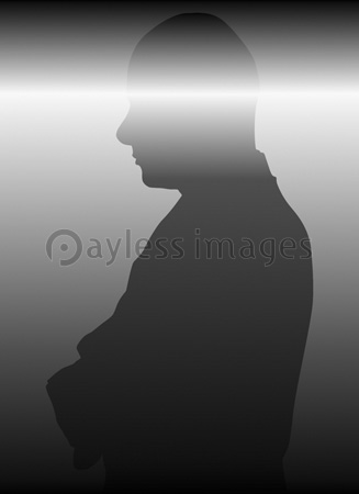 考える男性シルエット 商用利用可能な写真素材 イラスト素材ならストックフォトの定額制ペイレスイメージズ