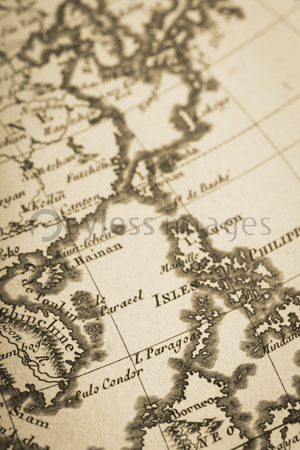アンティークの世界地図 東アジア ストックフォトの定額制ペイレスイメージズ