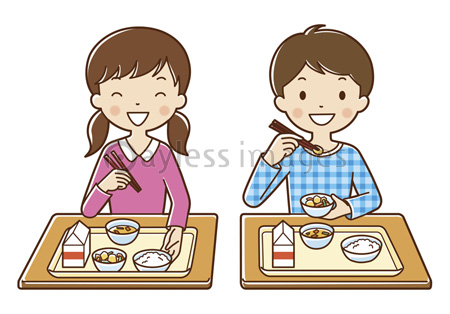 給食を食べる小学生 ストックフォトの定額制ペイレスイメージズ