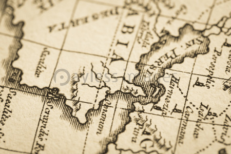 アンティークの世界地図 ペルシャ湾とホルムズ海峡 ストックフォトの