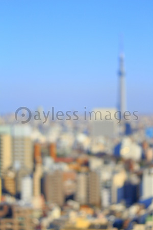 ソフトフォーカスの東京都心の街並み 背景素材 - 商用利用可能な写真