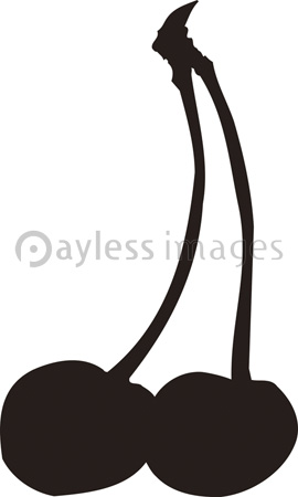 サクランボのシルエット ストックフォトの定額制ペイレスイメージズ