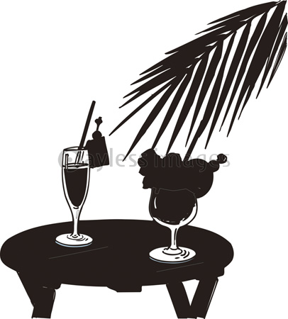 トロピカルドリンクのシルエット ストックフォトの定額制ペイレスイメージズ