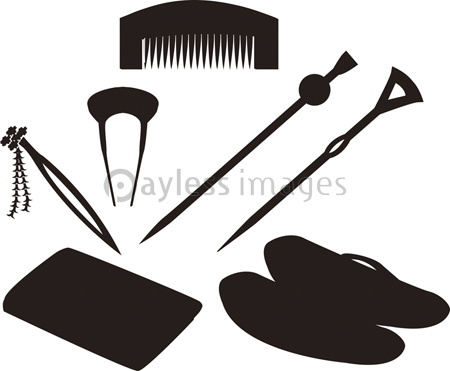 和装小物のシルエット 商用利用可能な写真素材 イラスト素材ならストックフォトの定額制ペイレスイメージズ