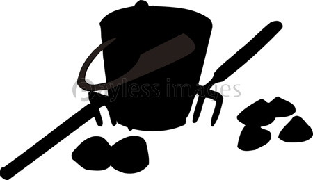 潮干狩りのシルエット ストックフォトの定額制ペイレスイメージズ