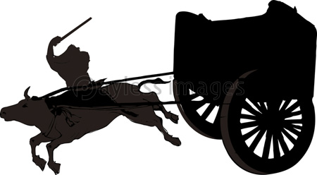 牛車のシルエット 商用利用可能な写真素材 イラスト素材ならストックフォトの定額制ペイレスイメージズ