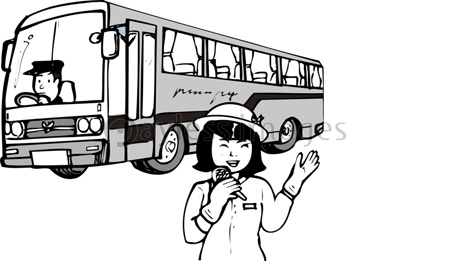 無料の動物画像 元の観光バス イラスト 白黒