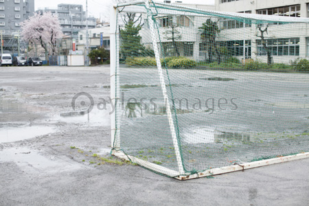 雨でぬかるんだ校庭 商用利用可能な写真素材 イラスト素材ならストックフォトの定額制ペイレスイメージズ