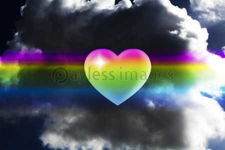 虹とハート 商用利用可能な写真素材 イラスト素材ならストックフォトの定額制ペイレスイメージズ
