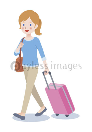 スーツケースと女性 商用利用可能な写真素材 イラスト素材ならストックフォトの定額制ペイレスイメージズ