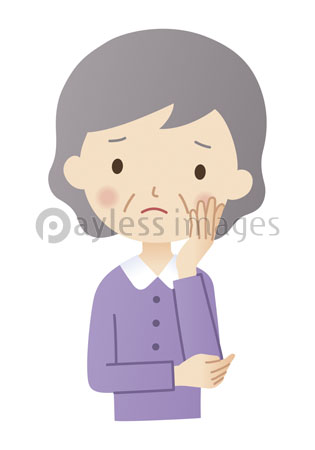 悩むおばあさん 商用利用可能な写真素材 イラスト素材ならストックフォトの定額制ペイレスイメージズ