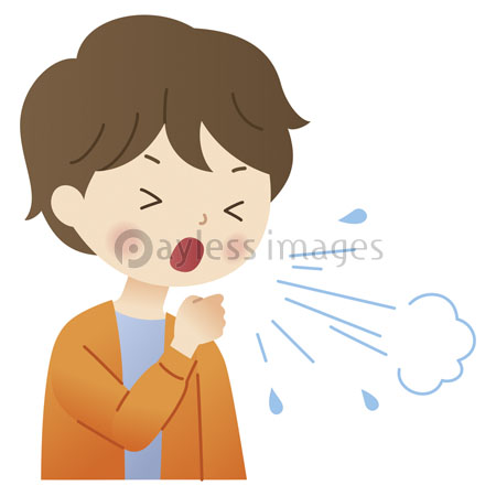 せきをする男性