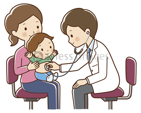 幼児を診察する医師