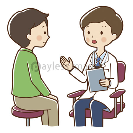 男性患者に説明する医師