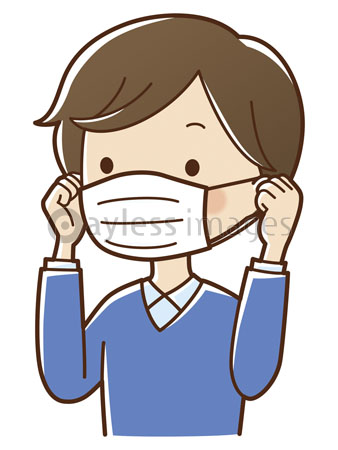 マスクをする男性